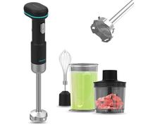 Cecotec Frullatore a Immersione Portatile BlendGo Hand Scratchless. Motore DC 180W, 6.500-13.000RPM, Carica 2h, Accessori Versatili, Supporta Temp. 60-96°C, 30min di Uso, Lavastoviglie