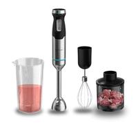 Cecotec Frullatore a immersione Power Pulsar 2300MAX Cream&Crush. Potenza massima 2300W, lame 4 fogli rivestimento titanio nero, piede XL, bicchiere 700ml coperchio, tritatutto e frusta montaclaras.