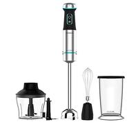 Cecotec Frullatore a Immersione Power Titanblack Steel, 1200 W, Tecnologia Crossblades, 4 Lame con Rivestimento in Titanio Nero, Piedino XL e Accessori Inclusi con Lama Rompighiaccio