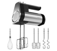 Cecotec Frullatore ad Immersione PowerTwist 500 Full Steel. 500 W, 5 Velocità più Funzione Turbo, 3 Accessori: Frusta a Globo, Fruste per Impasti e Ganci Impastatori, Design Ergonomico