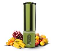 Cecotec Frullatore Portatile Power Titanium Shake2Go Olive Steel. 180W, Bicchiere Metallo 600ml Senza BPA, 3 Programmi Automatici, Ricarica USB-C, Goditi le Tue Bevande Fresche Molto più a Lungo Ora