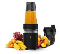 Cecotec Frullatore Portatile PowerTitanium 1000 Push2Go Duo. 1000W, Lama in Acciaio Inox 6 Foglie, Schermo a LED, 2 Bicchieri 550ml e 700ml, Senza BPA, Consistenze Morbide e Cremose in Pochi Secondi