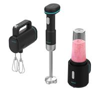 Cecotec Frullatori a Mano Portatile BlendGo Pack. 180W, Batteria con Carica 2h, 30min Uso, Indicatore Batteria, Accessori Completi, Temp 60-96ºC, Velocità 6500-13000 RPM, Ricaricabile, Sicurezza