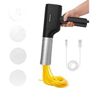 Cecotec Macchina per Pasta Elettrica Portatile Fun EasyPasta. 40W, Capacità 200gr, 3 Dischi Inclusi, Prepara Spaghetti o Noodles, Spaghettis e Tagliatelle, 50 Usi per Carica Batteria