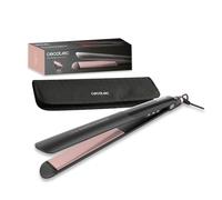 Cecotec Piastra Stretta per Capelli Ceramica Lisse NanoSilk Essence Black. NanoSilk, HeatMax 130-230°C, Keratina e Olio Di Argan, Auto Spegnimento, Pochette, Capelli Lucidi