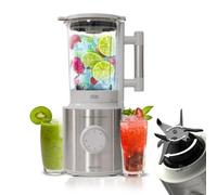 Cecotec Grand Katana 2700MAX Total Destroy W 1,8 L Frullatore da tavolo 2700 W Grigio, Acciaio inox, Trasparente