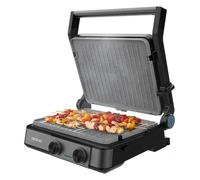 Cecotec Griglia Elettrica con Grill Rock’nGrill 2200 Dual. 2200W, Apertura 180º, Dual Temp, Rivestimento Antiaderente RockStone, Piastre Reversibili, Raccogli Grassi, Indicatore Luminoso, 29x23cm