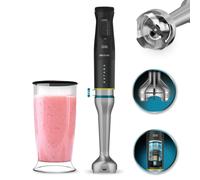 Cecotec Frullatore a immersione Katana TotalDestroy 1500xl DoubleKatanas BL B, 1500 W, 21 velocità e turbo, sistema a doppia lame, 4 fogli con titanio nero, antisalpaduras, nave da 800 ml.