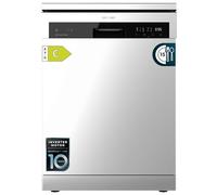 Cecotec Lavastoviglie 60 cm Indipendente Bolero Aguazero 6500 Inox C. 15 Posate, 3 ° Vassoio, 6 Programmi con Dual Zone Wash, Dry+, Auto Open, Mezzo carico, Inizio differito, Motore Inverter Plus