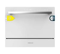 Cecotec Lavastoviglie Compact 6 Posate Bolero Aguazero 2400 White Glass. 1380 W, finitura vetro bianco, 5 programmi, controllo pannello touch, programmabile fino a 24 ore, Child Lock e cestino per