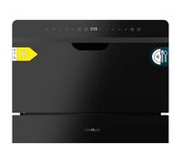 Cecotec Lavastoviglie Libera Installazione 12 Coperti Bolero Aguazero 2500 S-BI Black Glass D. Silenziosa, 5 Programma, KidLock, Risparmio Energetico, Funzione Asciugatura, Vetro Nero, Tattile