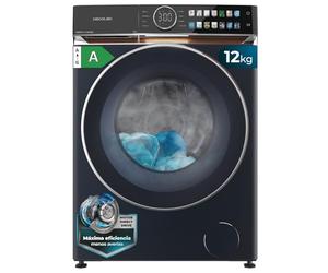 Cecotec Lavatrice 12Kg Carica Frontale Bolero DressCode 12980 Direct Drive Blue A. 1400RPM, Motore Direct Drive, Basso Consumo, Display FullColor, Finiture in Similpelle, Porta XXL, Luce UV e Vapore