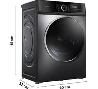 Cecotec Lavadora 8 Kg Carga Frontal Bolero Dresscode 8500 Inverter Steel A. 1900 W, 1400 rpm, Motor Inverter Plus, Bajo Consumo, 16 Programas, SteamMax, Delay Start, Acero