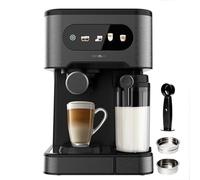 Cecotec Macchina Caffè Espresso Power Espresso 20 ColdBrew Latte+. 1350W, 20Bar, ColdBrew, Schermo Touch Color, Serbatoio Acqua 1.5L, 500ml Latte, Acciaio Scuro, Scaldatazze, Doppio Braccio