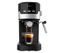 Cecotec Macchina da Caffè Espresso Compact Power Espresso 20 Pecan 1100 W, 20 bar, sistema Thermoblock, vaporizzatore orientabile, braccio portafiltri con doppia uscita e 2 filtri, 1,25 litri