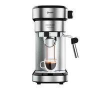Cecotec Caffettiera Express con doppia uscita Cafelizzia Steel. 1350 W, braccio portafiltro con due filtri, vaporizzatore orientabile, 20 bar di pressione, serbatoio estraibile da 1,2 l, acciaio