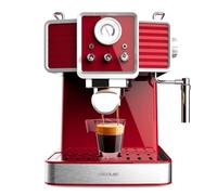 Cecotec Macchina da Caffè Espresso Power Espresso 20 Tradizionale Light Red. 1350 W, Tecnologia ForceAroma da 20 bar, Vaporizzatore Orientabile, Braccio Doppio, Spegnimento Automatico