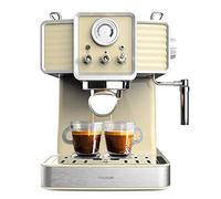 Cecotec Macchina da Caffè Espresso Power Espresso 20 Tradizionale Light Yellow. 1350 W, Capacità 1,5 L, Espresso e Cappuccino, 20 Bar e Thermoblock, Vaporetto, Manometro, Design vintage