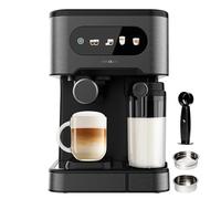Cecotec Macchina da Caffè Espresso Semiautomatica Power Espresso 20 ColdBrew Latte. 1350W, 20Bar, Freddo, Tiepido-Caldo, Schermo Tattile, Serbatoio Acqua 1,5L, Latte 500ml, Scaldatazza, Doppio Braccio