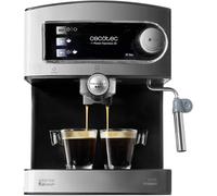 Cecotec Macchina da caffè Power Espresso 20. Capàcità 1,5 L, 20 bar, doppia uscita, vaporizzatore, acciaio inossidabile, scaldatazze, 850 W