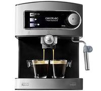 Cecotec Macchina da caffè Power Espresso 20. Capàcità 1,5 L, 20 bar, doppia uscita, vaporizzatore, acciaio inossidabile, scaldatazze, 850 W