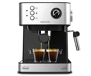 Cecotec Macchina del caffè Power Espresso 20 Professionale. Capàcità 1,5 L, 20 bar, doppia uscita, vaporizzatore, acciaio inossidabile, scaldatazze, 850 W