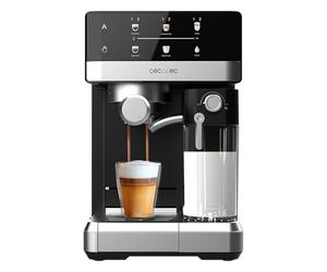 Cecotec Macchina Espresso Power Espresso 20 Touch & Cream Pastiglie Decalcificanti. 1350W, 20Bar, Display Touch Ricettario, Schiumatore, Thermoblock, Serbatoio Latte 500ml, Acqua 1.8L, Autopulizia
