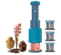 Cecotec Macchina per Gelato Gelatiera Portatile Gelatec Easymove. 250W, 5 Programmi, Mix Verticale Cremoso, Gelati, Sorbetti e Bevande in 3 Fasi, 3 Vasetti 260ml, Lama Separabile, Gelato a Casa Tua