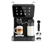 Cecotec Macchine da Caffè Espresso Semiautomatiche Power Espresso Touch ColdBrew Latte. 1350W, 20 Bar, Freddo, Tiepido, Caldo, Schermo Tattile, Serbatoio Acqua 1.5L, Latte 500ml, Doppio Braccio