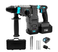Cecotec Martello Perforatore a Batteria SDS Plus Colossus 8000 ShockAbsorber Killer. 3J, Batteria NEX21, Motore Brushless, Velocità Regolabile, Adattatore, Valigetta, Punte e Scalpelli