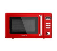 Cecotec Microonde digitale con griglia da 20 litri Proclean 5110 Retro Red. 700 W in 5 livelli, timer fino a 60 minuti, 8 programmi e modalità sbrinamento, design vintage in rosso