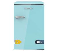 Cecotec Mini Frigorifero Retro 110 L CoolMarket TT Origin 110 Blue E ICEBOX, LED interno, Maniglia cromata, Vassoi in vetro, Apribottiglie, Blu