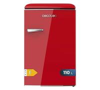Cecotec Mini Frigorifero retrò da 110 L CoolMarket TT Origin 110, classe E, ICEBOX, LED per interni, maniglia cromata, vassoi in vetro, apribottiglie, rosso