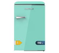 Cecotec Mini Frigorifero retrò da 110 L CoolMarket TT Origin 110, Green E, classe E, ICEBOX, LED per interni, maniglia cromata, vassoi in vetro, apribottiglie, verde