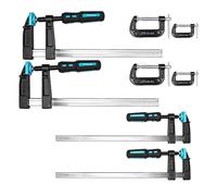 Cecotec Morsetti a Barra 8 Pezzi StrongComfort 4400 Force. Pressione 300kg, Norma DIN 5117, Barre Acciaio Temprato, Manico Antiscivolo, 4 Morsetti Inclusi, Fissa Saldamente e in Tutta Sicurezza Oggi