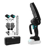 Cecotec Motosega Elettrica a Batteria 6" 21V MontanaForce 6000 Hand. 700W, Velocità 24500rpm, Ingrassatore a Bottone, Include 2 Batterie Nexus, Valigetta, Catena di Ricambio e Accessori