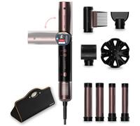 Cecotec Spazzola ad Aria Multistyler AirGlisse 8in1 Flex Black. 8 Accessori Intercambiabili, Manico Pieghevole, Display TFT, Tecnologia CoandaTech Anti Crespo, Custodia in Pelle, Styling Da Salone