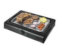 Cecotec PerfectSteak - Piano da tavolo elettrico per barbecue 4200 vie, griglia in acciaio inox, regolabile in altezza su 3 livelli, vassoio grasso, temperatura regolabile, 2400 W, nero; acciaio