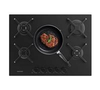 Cecotec Piastra a gas 5 fuochi Bolero Squad G 5400S Nano Glass. 10,4 kW, Nano Glass, Griglie in ghisa, Bruciatore WOK Triple Corona, Accensione elettronica, Sicurezza delle valvole, Accessorio a gas