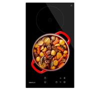 Cecotec Piastra in vetroceramica 2 fuochi Bolero Squad V 2100. Potenza massima 3000 W, 9 Livelli di Potenza, Touch Control, Rilevatore Padelle, Diametro 16 e 20 cm