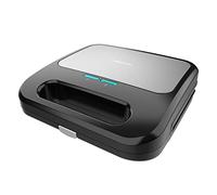 Cecotec Piastra Tostapane Rock'nToast 3-in-1 Square. 800 W, capacità 2 panini, finitura in acciaio inox, grill + 3 piastre rimovibili e intercambiabili, rivestimento RockStone, acciaio inox