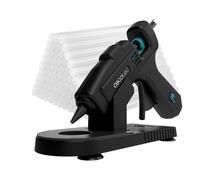 Cecotec Pistola Silicone Caldo con Base Protettiva Perfect Fix 100 Pro. 100W, Riscaldamento Ultrarrapido, Include 80 Bastoncini di 11mm di Diametro di Colla Trasparente, Fino a 180ºC