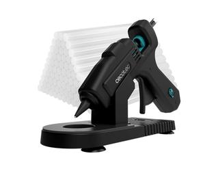 Cecotec Pistola Silicone Caldo con Base Protettiva Perfect Fix 100 Pro. 100W, Riscaldamento Ultrarrapido, Include 80 Bastoncini di 11mm di Diametro di Colla Trasparente, Fino a 180ºC