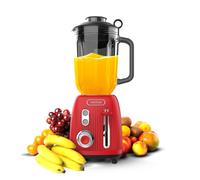 Cecotec Power Black Titanium RetroRed Batidora de Vaso - Potencia 1200W - Capacidad Jarra 1.5L - Velocidad Ajustable - Estilo Retro - Cuchillas Recubiertas de Titanio - Color Rojo