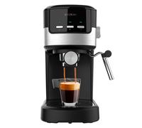 Cecotec Macchina da Caffè Espresso Compact Power Espresso 20 Pecan 1100 W, 20 bar, sistema Thermoblock, vaporizzatore orientabile, braccio portafiltri con doppia uscita e 2 filtri, 1,25 litri