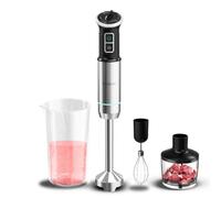 Cecotec Frullatore a Immersione Power Neutron 1100Max Cream&Crush, 1100 W, 4 Lame Rivestite in Titanio, Velocità Regolabile, Funzione Turbo, Piedino XL, Bicchiere da 800 ml, Tritatutto e Frusta