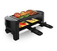 Cecotec Raclette con Grill Elettrico Cheese&Grill 3200 Pocket. 320W, per 2 Persone, Finitura in Acciaio Inox, Piastra Antiaderente con Superficie Grill, Include 2 Teglie e 1 Spatola