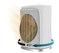 Cecotec Riscaldatore elettrico a basso consumo ReadyWarm 2050 Max Force Rotate White. Termoventilatore da 2000 W, oscillazione a 65°, 3 modalità, termostato regolabile, area di copertura 20 m2, bianco