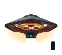 Cecotec Riscaldatore elettrico da esterno a soffitto ReadyWarm 2000 Power Ceiling. 2000 W in 3 livelli, tecnologia alogena, protezione IP34, telecomando, area di copertura 10 m2