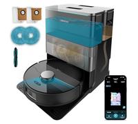 Cecotec Robot Aspirapolvere e Lavapavimenti con IA e Base di Svuotamento Automatico Conga X70 Neo. 15000 Pa, Base 4 in 1, Tecnologia Laser, Mop Rotanti, Spazzola Laterale, APP